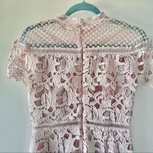 chi chi london pink lace cap sleeve midi evening dress